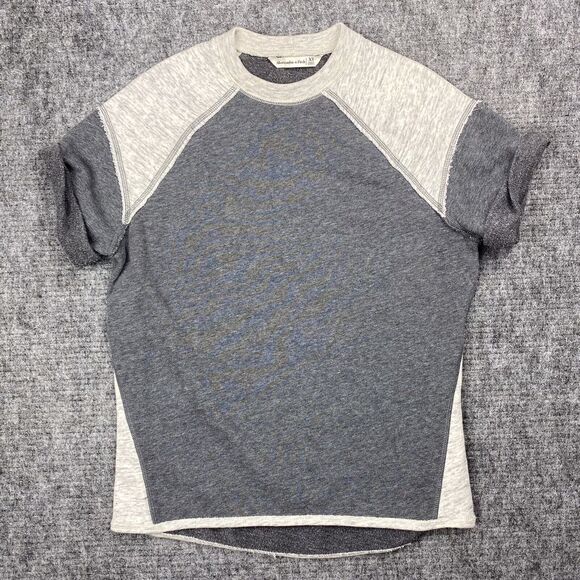 Abercrombie Fitch Sweatshirt Womens XS Sweater Oversized Rolled Sleeve Minimal - Picture 1 of 8